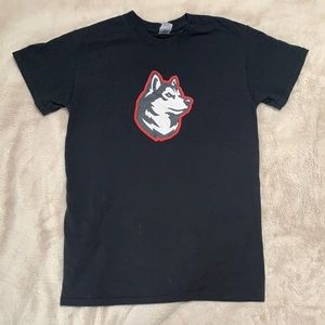 Red and black husky t-shirt